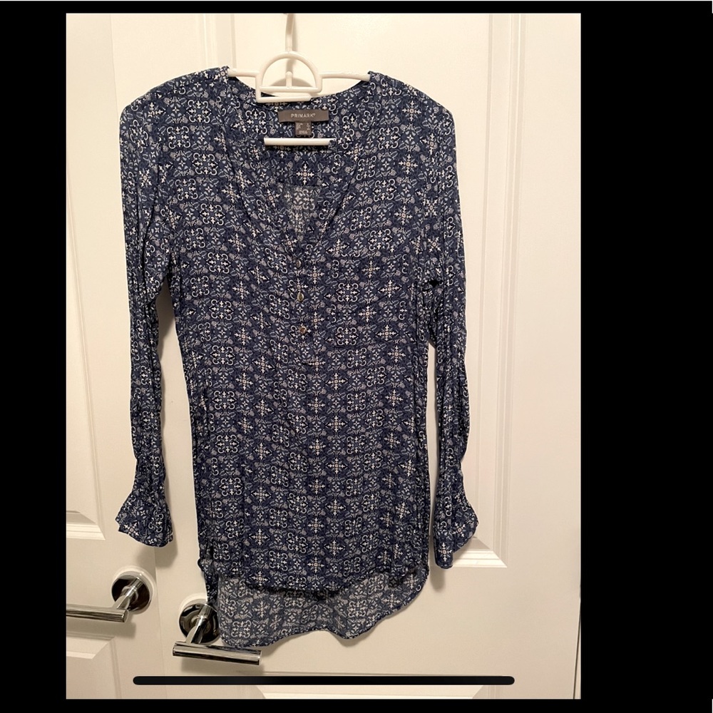 Primark Printed Blouse with Gold Accents